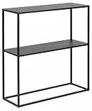 AC Design Furniture Nino Konsolentisch mit Ablage – 79,5 x 80,5 x 26 cm, Metall, Schwarz, Schmales Flurtisch