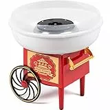 Gadgy Zuckerwattemaschine für Zuhause, Cotton Candy Machine für Zucker oder Bonbons Zuckerwattegerät für Geburtstag, Zuckerwattenmaschine Kunststoff, Rot und Weiß