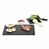 Kesper | Servierplatten-Set 10tlg., Material: Schiefer, Keramik, Holz, Maße der Platte: 30 x 20 x 0,6 cm, Farbe: Schwarz Servierplatte | 38141