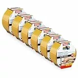 tesa Verlegeband extra stark klebend im 6er Pack - Doppelseitiges Klebeband zum Verlegen von Teppich und PVC-Belag - doppelseitig klebend - 10 m x 50 mm
