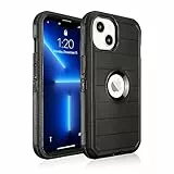 Saiboro Schutzhülle für iPhone 13, iPhone 13, robuste Ganzkörperhülle, iPhone 13 Silikon, 3 Schichten stabil, strapazierfähig, sturzsicher, iPhone 13 Defender Hülle (schwarz)