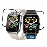 Frgnie Schutzfolie Kompatibel für Donerton Smartwatch 1,85'' (3 Stück) 3D Curved Full Cover Bildschutzfolie, Für P66D Smartwatch Displayschutzfolie
