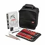 Derwent Tragetasche, Schwarz, A4-Künstlertasche aus Canvas, inkl. Derwent Federmäppchen, für bis zu 132 Stifte, hochwertiges und strapazierfähiges Mal- & Bürozubehör, 2306220