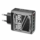 Uhngw Internationaler Reiseadapter | USB Netzteil Europa Reiseadapter mit USB Schnellladung,Mehrfachsteckdose 6 Ports 30W Ladestation für Zubehöre