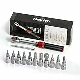 Hairich Drehmomentschlüssel Fahrrad 1/4 Zoll, 1-25Nm, 13-Teiliges Klein Torque Wrench Set, 72 Zähne Umschaltknarre, Ratschenkasten inkl. 10 cm Verlängerungsstange, Innensechskant und Torx Bits