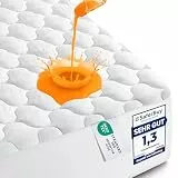 Utopia Bedding Gesteppte wasserdichte Matratzenauflage 180 x 200 cm, Matratzenauflage, Wasserdichter Matratzenschoner, Dehnbar Auf 38 cm (weiß)