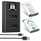 ENEGON Akku NP-BX1 (1300mAh 2-Pack) und LCD-Ladegerät passend für Sony NP-BX1 und Sony ZV-1, Cyber-Shot DSC-RX100, DSC-RX100 II/III/M4/M5/M6/M7/Ⅳ/Ⅴ/Ⅵ/Ⅵ/Ⅶ/VA, DSC-RX100M II, HDR-CX405