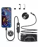Dual Lens Endoskopkamera, 1080P HD Endoskop-Kamera mit Licht Handy Wasserdichtes Ip67 Kein WLAN Erforderlich Inspektionskamera mit 8+1 LEDs Licht für Android & iOS, Tablet (16.4 ft/5m)