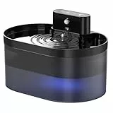 Kabelloser Katzenbrunnen: 2.2L/74oz trinkbrunnen für Katze kabellos, Automatischer Trinkbrunnen mit Bewegungsmelder, Wiederaufladbar, Schwarz