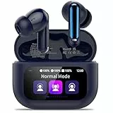 Touchscreen Bluetooth Kopfhörer, 2026 In Ear Kopfhörer Kabellos Bluetooth 5.4 mit ANC+ENC Noise Cancelling Mic, 48Std Spielzeit Tiefer Bass Earbud mit 5 EQ-Modi, IP7 Wasserdicht Ohrhörer Dunkelblau