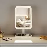GASHIO Kosmetikspiegel mit Beleuchtung – Schminkspiegel mit LED Licht und Touch-Funktion - Make up Spiegel - Tischspiegel Rund 360° Drehbar mit Licht- Cosmetic Mirror with 68 Led's Dimmbarer Kabellos