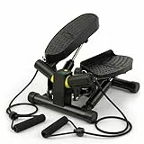 Niceday Twist Stepper für Zuhause | Swing Stepper mit Power Ropes | Stepper Hometrainer mit LCD Display | 2 in 1 Trainingsgerät bis 100kg | Bein/Arm Trainer (Twist Stepper mit Bändern)