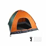 Relaxdays Pop Up Zelt Strand, Wurfzelt, 2-3 Personen, kleines Packmaß, UV Schutz 50+, HBT 135 x 200 x 200cm, orange/grün