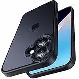 CASEKOO Matt Power für iPhone 16 Hülle [TOP Militärschutz] Stoßfeste Kratzfeste Schutzhülle (Anti-Fingerabdruck) Dünne Griffige Mattierte Handyhülle iPhone 16 Case Slim, Edel Schwarz