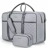 Urtala Faltbare Reisetasche für Herren, Weekender-Tasche für Damen mit Kulturtasche, Reisetasche mit 17,3-Zoll-Laptop-Fach (Grau)