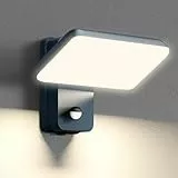 brightower 24W Außenwandleuchte Außenlampe mit Bewegungsmelder,IP65 LED Wandleuchte Außen Aluminium mit Schwenkbar LED Panel,Warmweiß 3000K Außenleuchte für Garten Terrasse (Anthrazit)