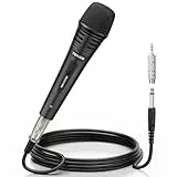 TONOR Dynamischer Mikrofon mit 16ft/5m XLR Kabel, 6,35mm Klinke Handmikrofon Microphone kompatibel mit Karaoke Maschine, für Bühne, Studio, KTV & Heimgebrauch Audio