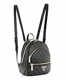 GUESS Damen Manhattan Backpack Rucksack, Kohle-Logo, Einheitsgröße