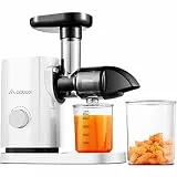 AOBOSI Entsafter Gemüse und Obst mit 2 Geschwindigkeitsmodi - Slow Juicer mit Reinigungsbürste und 2 Bechern - BPA freie Cold Press Juicer mit Umkehrfunktion - saftpresse elektrisch-Weiß