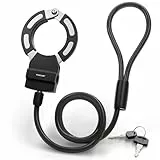 FISCHER Fahrrad Handschellenschloss 110 cm, 8mm Stahl, für Fahrrad, E-Bike, E-Scooter mit Halterung, Kabelschloss mit Schelle, robustes Spiralschloss