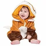 corimori (Baby Onesie Faye der Fuchs Süßes Tier Plüsch-Kostüm Strampler Braun Beige (70-90 cm)