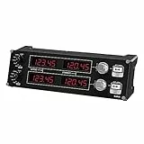 Logitech G Saitek Pro Flight Radio Panel, Radioschalttafel für Flug Simulatoren, 4 Separate LED-Anzeigen mit Reglern, USB-Anschluss, Modular und Anpassbar, PC - Schwarz