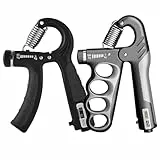 Zixrmor Handtrainer2-Set Handtrainer Unterarmtrainer1-Set 5-60kg Griffkraft Trainer 1-Set 5-100kg Fingertrainer,Sport hand trainer und Handtrainer Fingertraine (schwarz+grau)