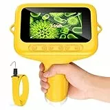 Ashfly Mikroskop für Kinder, Mini Lemoni Mikroskop - 3,0' IPS-Bildschirm LED Lights -Anschluss an PC, Werkzeug, im Alter von 3, 4, 5, 6, 7, Orange(Bildungsgeschenk)