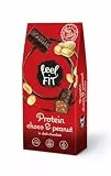 Feel FIT Protein Choco & Peanut, Protein Pralinen in Dunkler Belgischer Schokolade ohne Zucker, Zuckerfreie Süßigkeiten, Schoko-Snack mit 17% Eiweiß, 1 Packung (83 g)