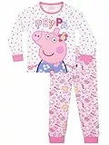 Peppa Pig Schlafanzug, Langärmliger Schlafanzug Kinder Aus Baumwolle, Süßer Peppa Pig Pyjama Für Mädchen, Schlafanzüge Für Mädchen Mit Glitzerdetails, Rosa 104