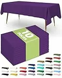 Pureegg Premium Einweg-Tischdecke – 10er-Pack, 137 x 274 cm, Tischdecke für Partys, dekorative Tischdecken für rechteckige Tische, violette Kunststoff-Tischdecke, auslaufsicher und stabil, Lila