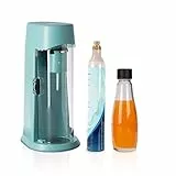 Levivo Wassersprudler Juice Inkl. 0,6l Glasflasche Und 60l Co2-Zylinder, Sprudelt Säfte, Softdrinks Und Jedes Getränk Ihrer Wahl, Für 60l Co2-Zylinder, Licensed Technology by Drinkmate, Helltürkis