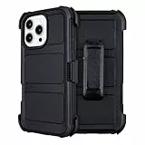 Saiboro Schutzhülle für iPhone 16 Pro Max mit Gürtelclip-Holster, für iPhone Pro Max 16 Hülle mit Ständer, robust, 2 Schichten, stabil, Anti-Drop, für iPhone 16 Pro Max Hülle, Schwarz