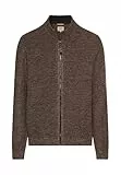 camel active Herren Strickjacke aus einem Soften Baumwollmix Dunkelbraun, Menswear-L