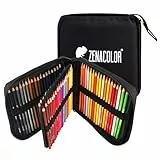 Zenacolor - 72 Buntstifte für Erwachsene, Transporttasche, 72 Professionelle Buntstifte, Buch zum Ausmalen für Kinder und Mandala, Erwachsene – Set Buntstifte