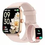 Yoever Smartwatch Damen mit Telefonfunktion - 1.85' Fitnessuhr Damen mit Herzfrequenz SpO2 Schlafmonitor, 110+ Sportmodi Schrittzähler Uhr, IP68 Wasserdicht Smart Watch für Android iOS