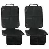 HDRNT Kindersitzunterlage Lsofix 2 Stück mit Mehreren Taschen aus Oxford Stoff für Autositz Schutz und Unterstützung ideal für Kinder