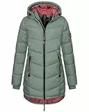 Sublevel Damen Winter Jacke Mantel Parka Steppjacke Steppmantel Wintermantel, Farbe:middle green, Größe:L (40)