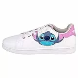 Stitch Sneakers - Weiß, Rosa, Blau und Blau - Größe 39 - Turnschuhe mit Schnürsenkel - Sportschuhe aus Polyester mit PVC-Sohle - Original Produkt in Spanien Designed