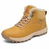 PASTAZA Warme Winterschuhe Herren Damen Winterstiefel Outdoor Winterboots Gefüttert Schneestiefel Gelb 36