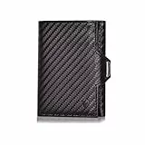 DONBOLSO NextGen Brieftasche - Kartenetui und Slim Wallet mit Münzfach - RFID Schutz Portmonee für Herren und Damen - Mini Geldbeutel bis 11 Karten - 9 x 7,1 x 2 cm - Carbon Design