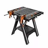 WORX PEGASUS WX051 mobile multifunktionale Werkbank - hochwertiger Arbeitstisch klappbar für die Werkstatt, max. Belastung 450kg – inkl. Schnellklemmvorrichtung – hohe Stabilität & große Arbeitsfläche