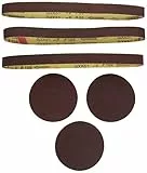 Scheppach Schleifpapier Schleifband Set | 12 tlg. Zubehör | für Bandschleifer -& Tellerschleifer BTS700 | je 3 x Schleifpapier Körnung 80/120 / 180 | je 1 x Schleifband Körnung 60/100 / 180