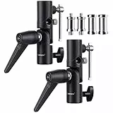 TARION Blitzneiger Schirmhalter inkl. 1/4' 3/8' & 3/8' 1/4' Spigot Gewindeadapter für Lampenstativ, Blitzgeräte und Reflexschirme Durchlichtschirme Fotostudio