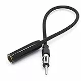 Adapter Universe Auto Antennen Verlängerung 30 cm Kabel DIN ISO Buchse auf Stecker KFZ Radio Adapter passend für Universal