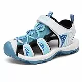 Mishansha Sandalen Mädchen Sommer Geschlossene Sandalen Kinder Atmungsaktiv Outdoor Sport Trekking & Wandersandalen Saphirblaurkis 27 EU