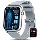 BANLVS 2025 Smartwatch Herren Damen mit 𝐁𝐥𝐮𝐭𝐳𝐮𝐜𝐤𝐞𝐫, 1,83' Gesundheitsuhr mit EKG+HRV Pulsuhr, SpO2, Schlafmonitor, Blutdruck, 145+ Sportmodi, IP68 Fitnessuhr Schrittzähler Android iOS Silber