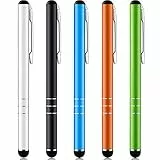 Eingabestift 5 Stück Touchstift Stylus Pen Touchscreen Stift für iPhone Pro Air Mini Samsung Galaxy Huawei Tablets und Alle Smartphone(Weiß, Schwarz, Blau, Orange, Grün)
