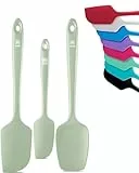 di Oro Living Silikon-Spatel-Set zum Backen, Kochen, Mischen von °C und hitzebeständig, BPA-frei, für antihaftbeschichtetes Kochgeschirr, spülmaschinengeeignet (Salbei), 3 Stück