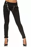 Elara Damen Jeans Boyfriend Baggy Knopfleiste Chunkyrayan C613K-15/F15 Black 38/M